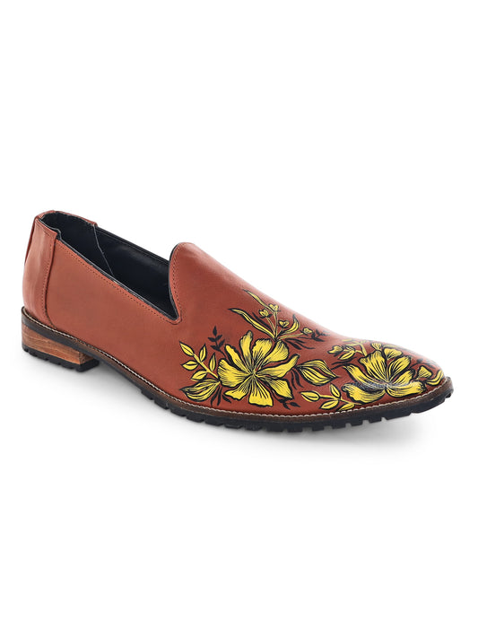 Burnt Brown Hand painted Loafers