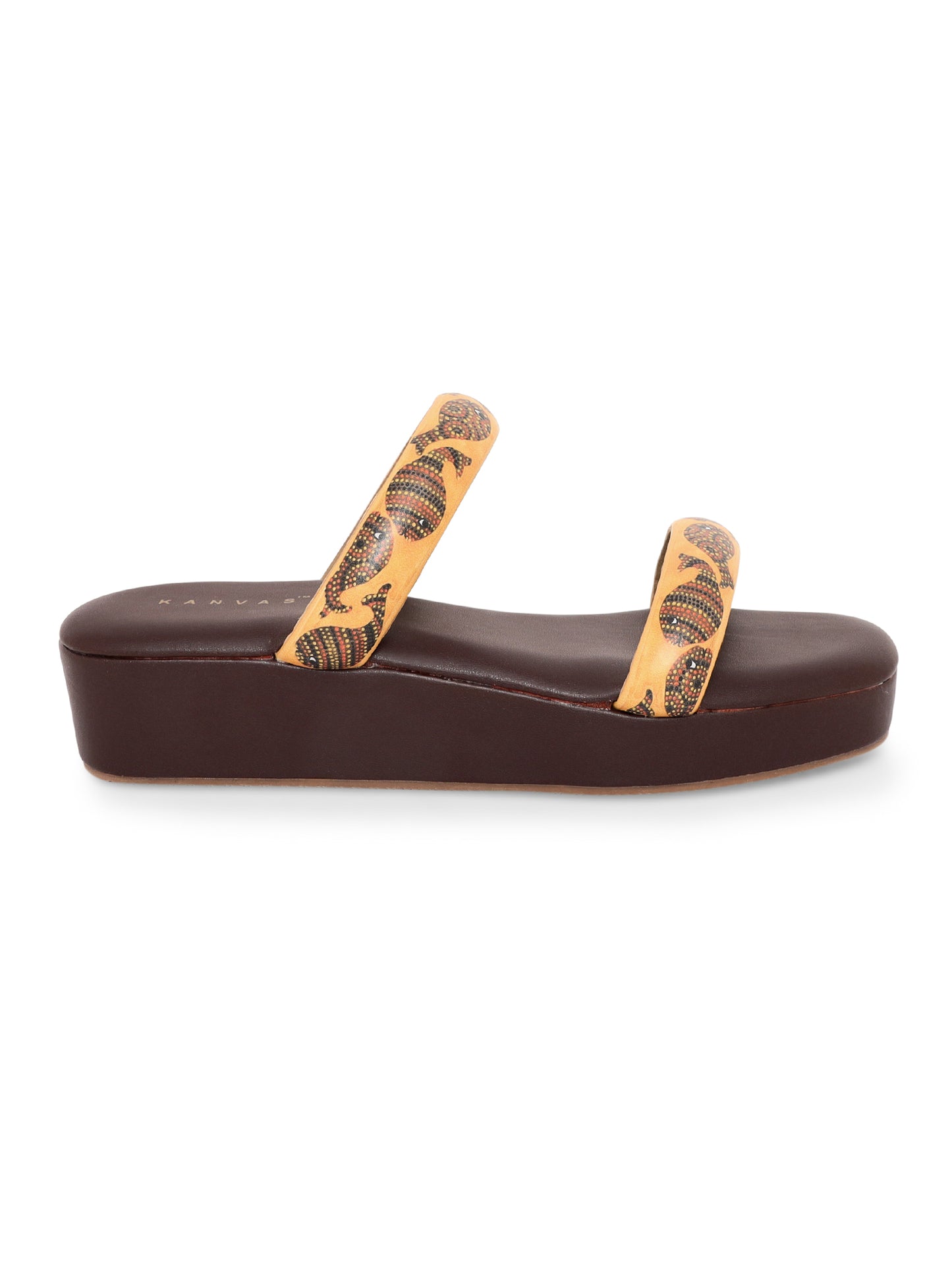 Yellow Bhil Art Slip Ons