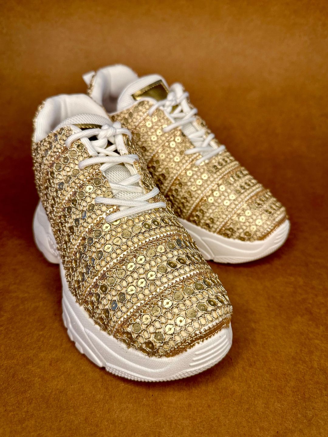 Subtle Gold Designer Sneakers