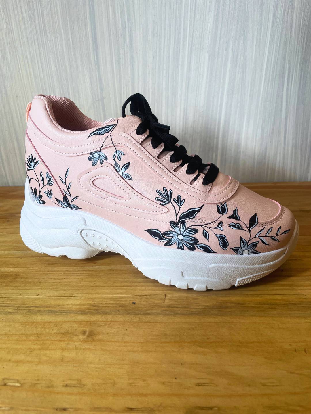 Black White Hand Painted Sneakers