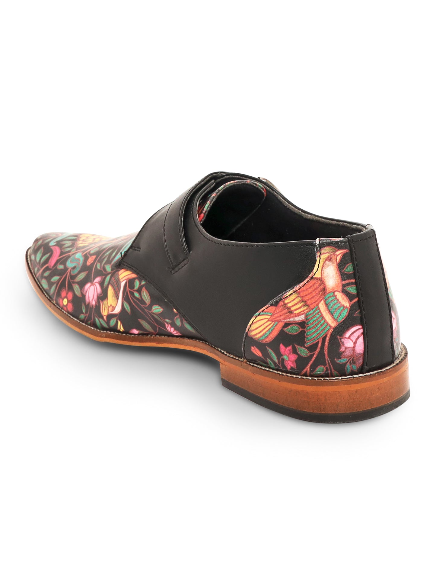 Multicolor Floral Buckle Up Loafers