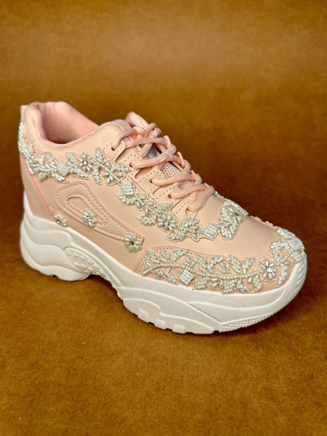 Pink White Elegant Sneakers