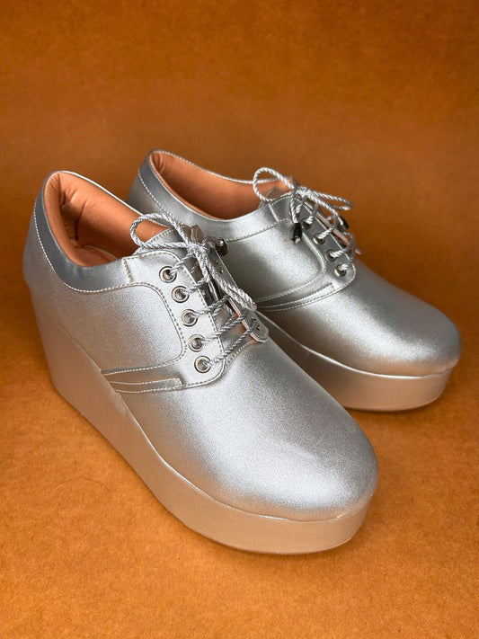 Silver Sneakers with Wedges