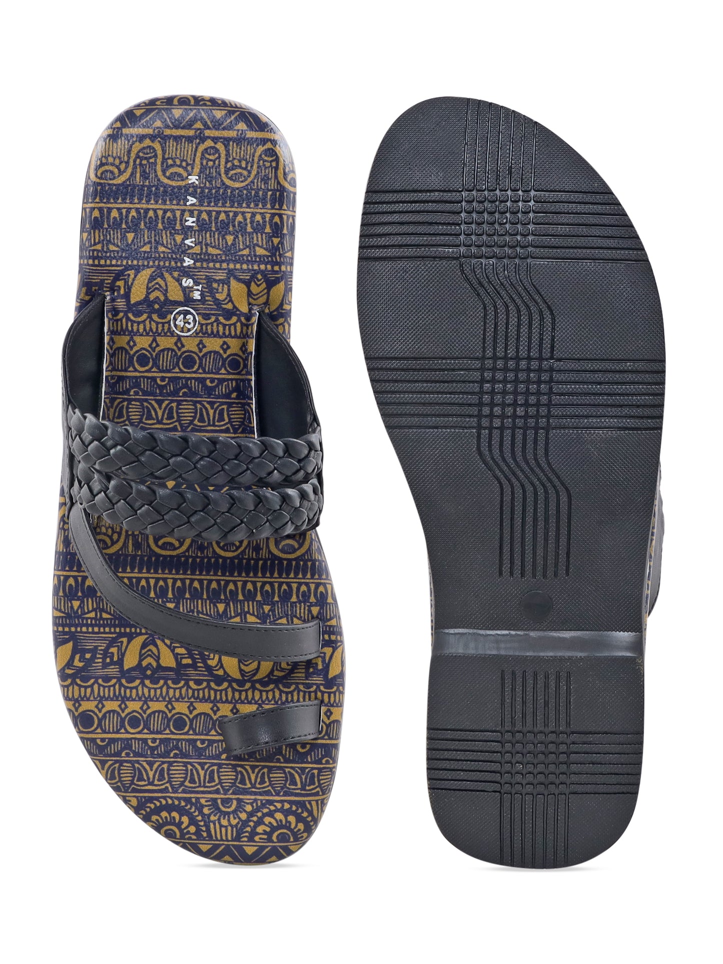 Kalamkari Print Designer Mens Chappals