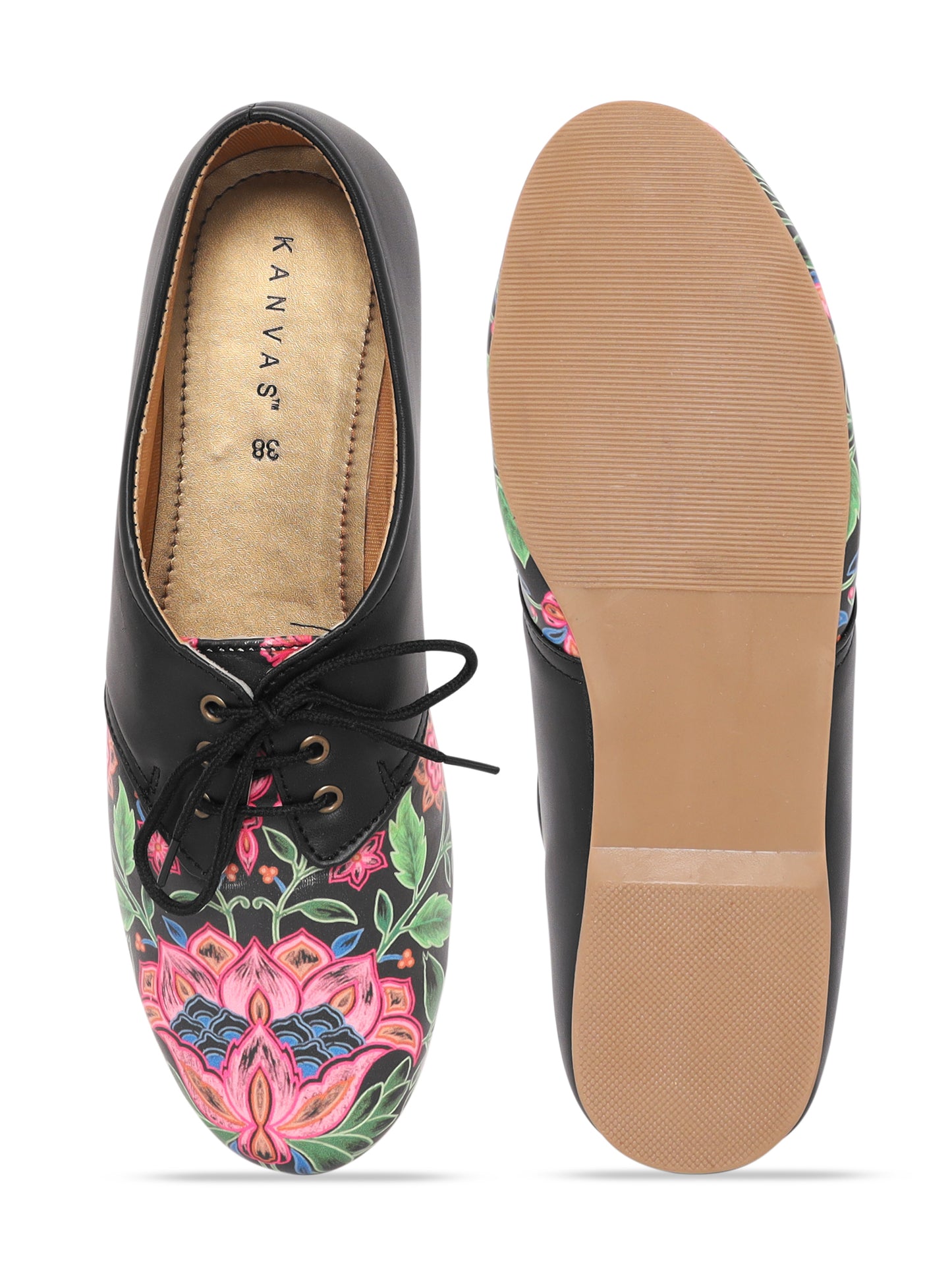 Alice Black Floral Versatile Oxfords
