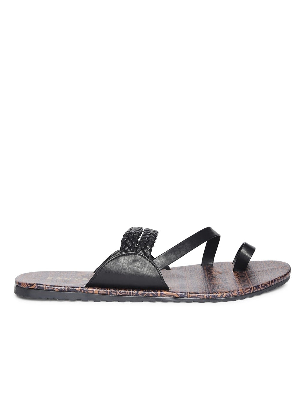 ASOS DESIGN flip flops with angular wedge sole in black - ShopStyle