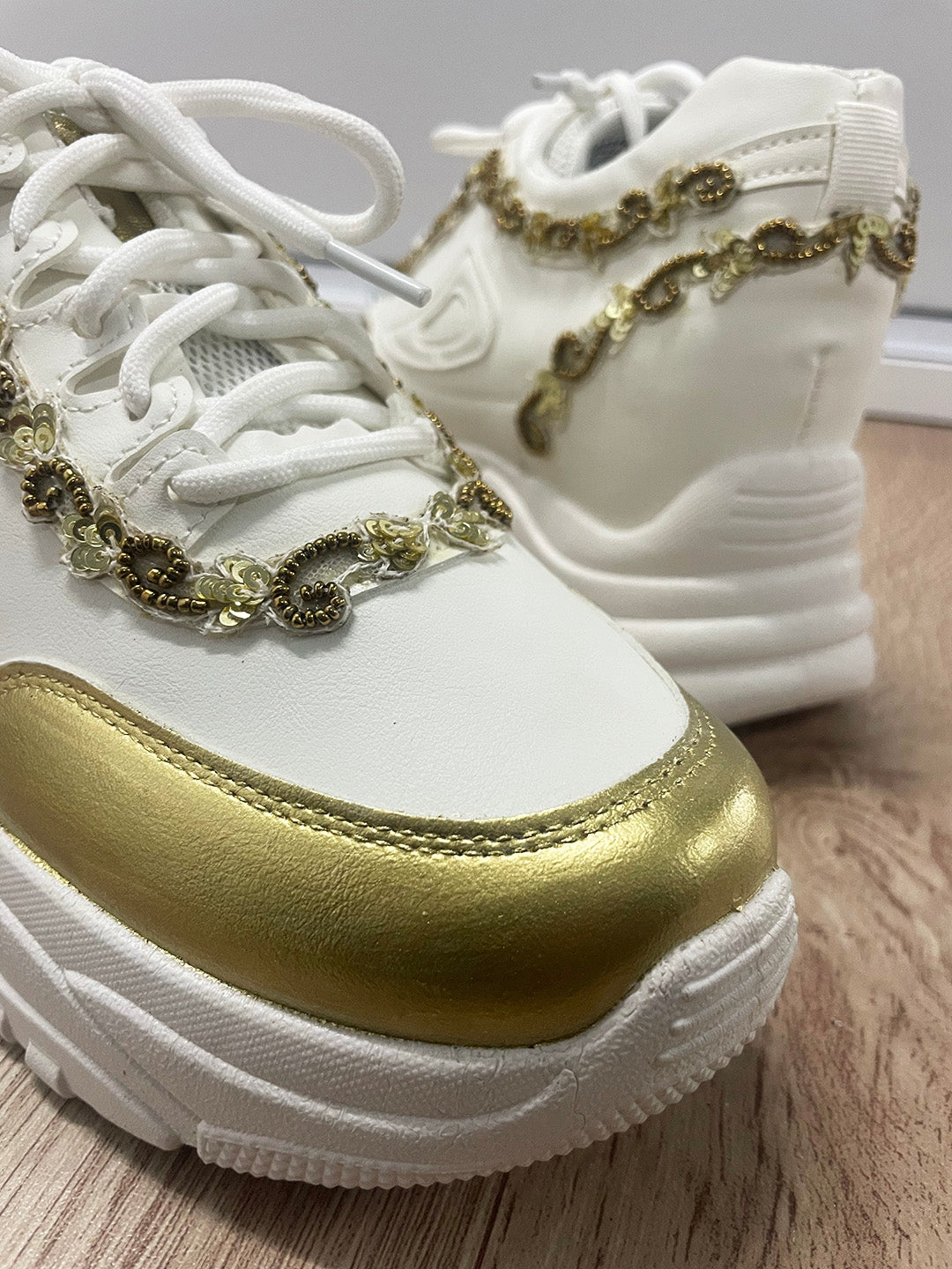 Antique Gold Festive Sneakers