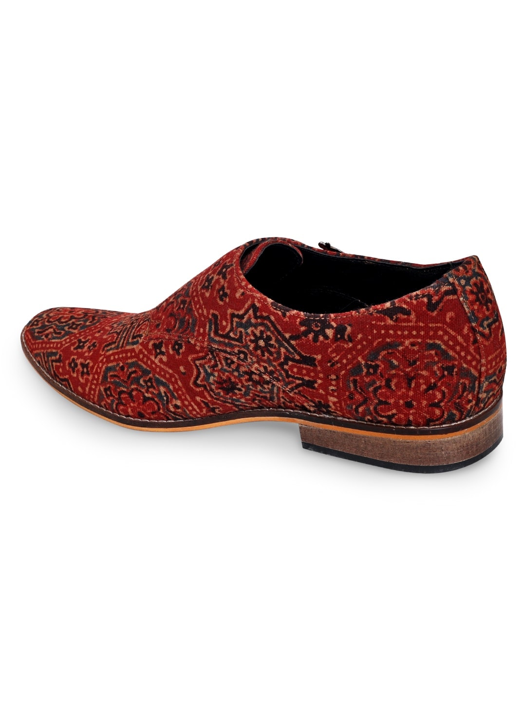 Brown Ajrakh Monk Shoes