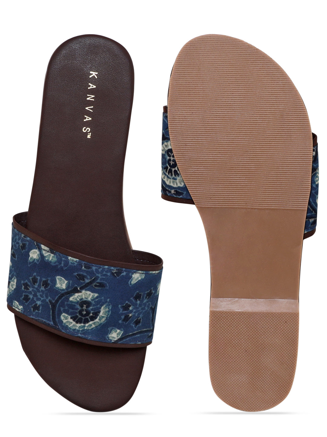 Blue Ajrakh Slider Chappals