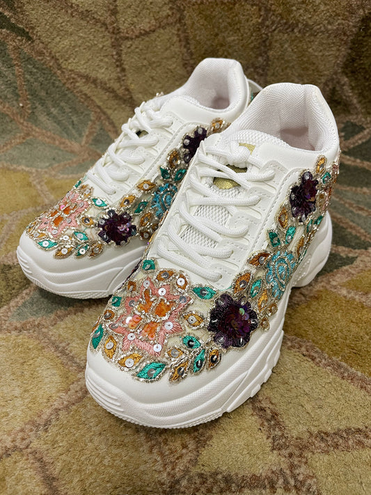 Multicolour Sequins Bridal Sneakers