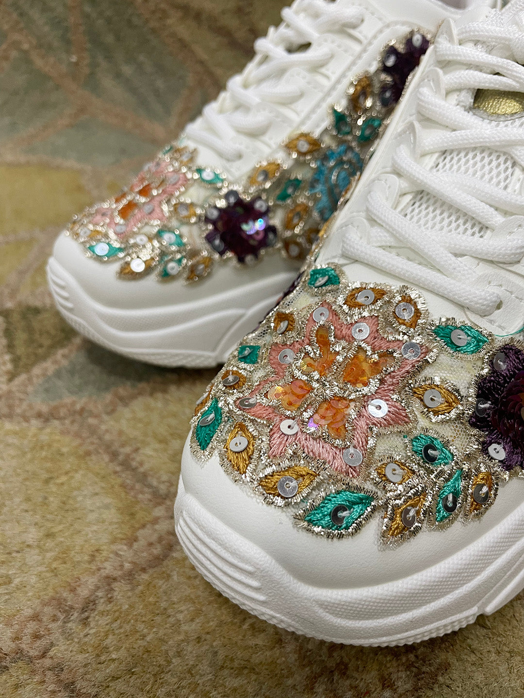 Kanvas Ethnic Festive Classic Gold Custom-made Kanvas Sneakers