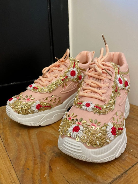 Pink Traditional Bridal Sneakers