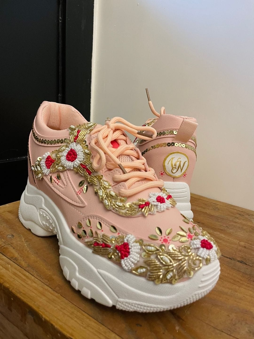 Kanvas Ethnic Festive Pink Traditional Bridal Sneakers