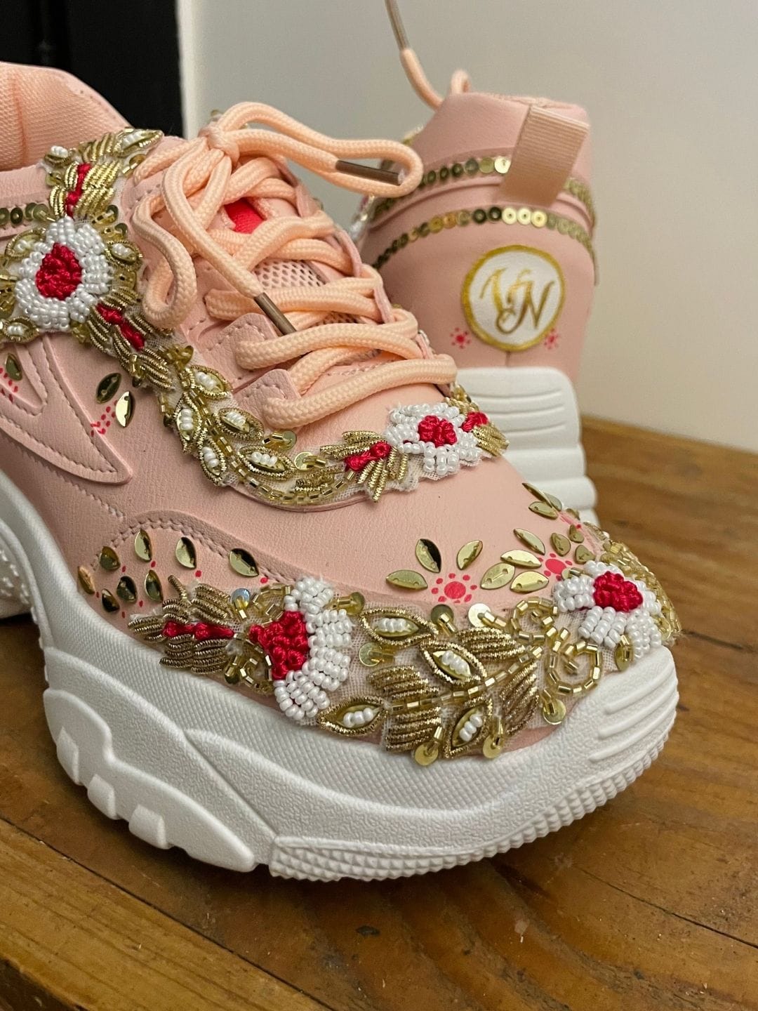 Pink Traditional Bridal Sneakers
