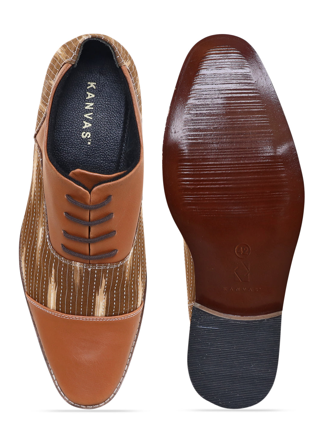 Tan Ikat Print Brogues