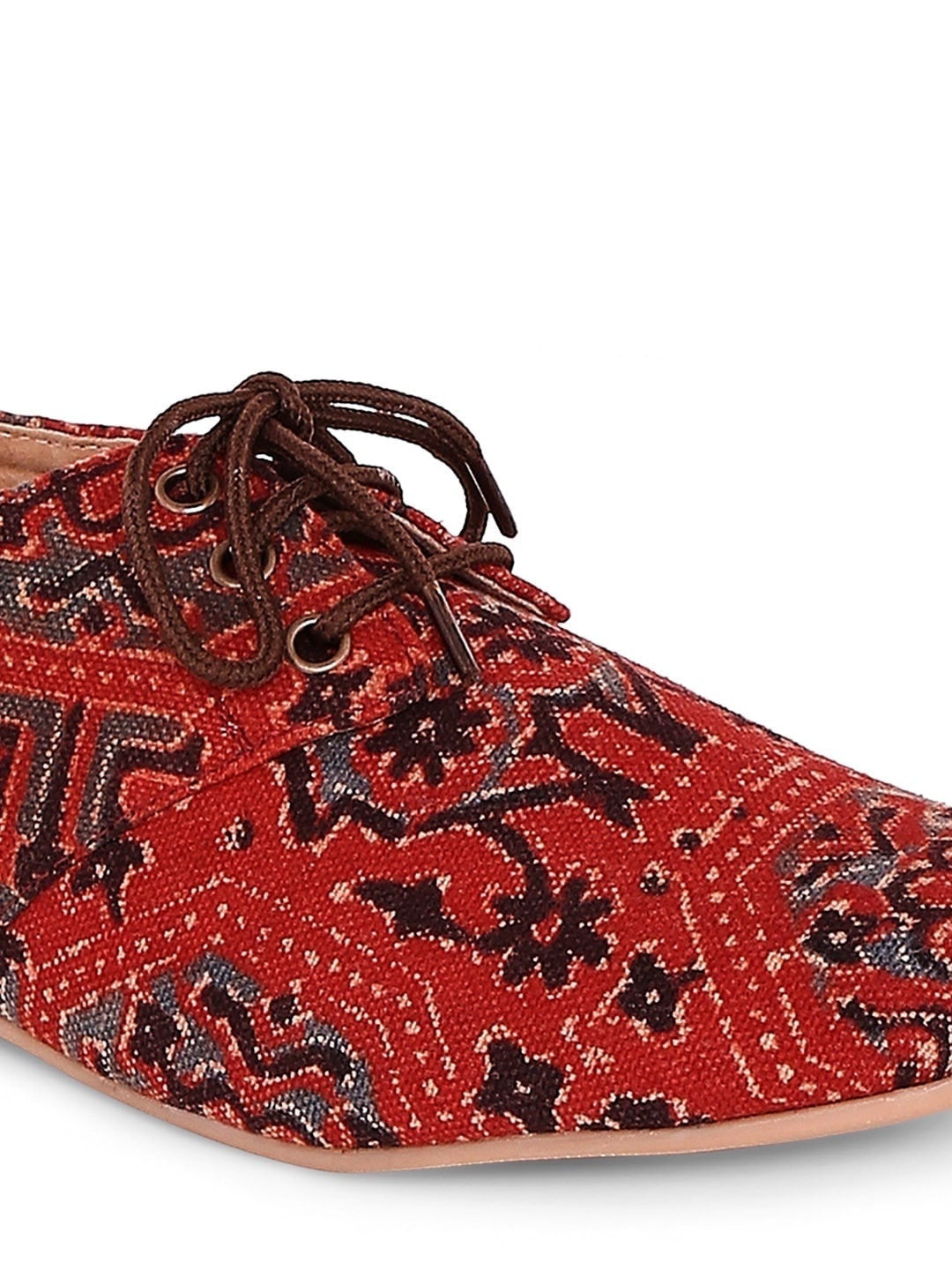 Red Mud Ajrakh Print Oxford Shoes