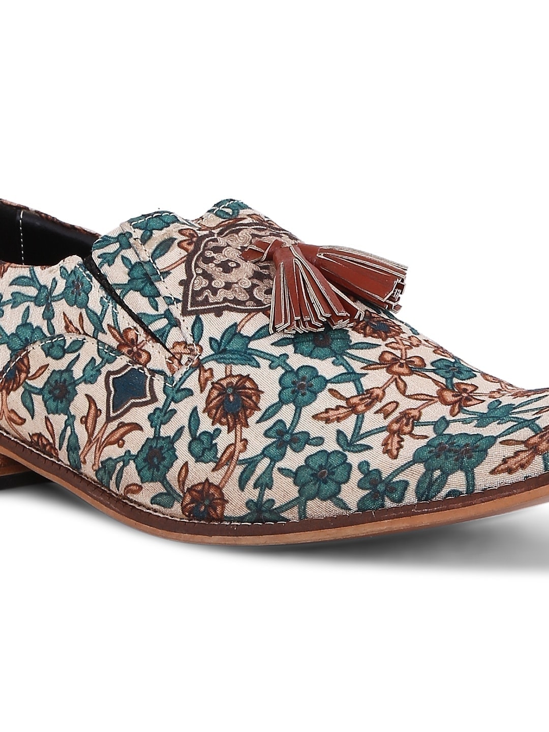 Classic Emerald Print Mughal Loafers