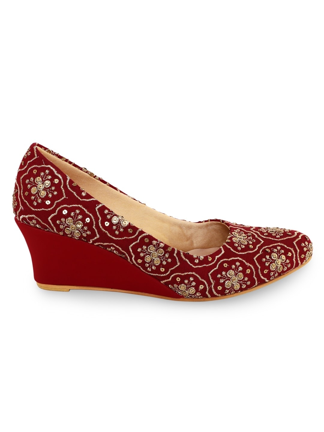 Maroon clearance wedge shoes