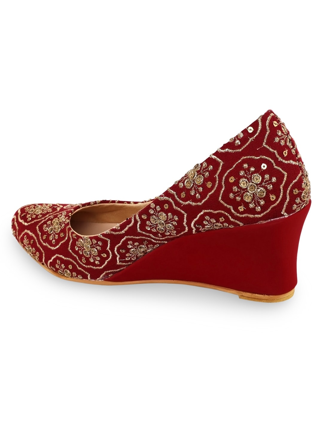 Maroon hot sale wedge shoes