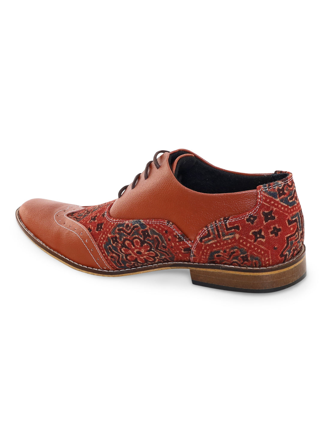 Mud Brown Ajrakh Print Brogues