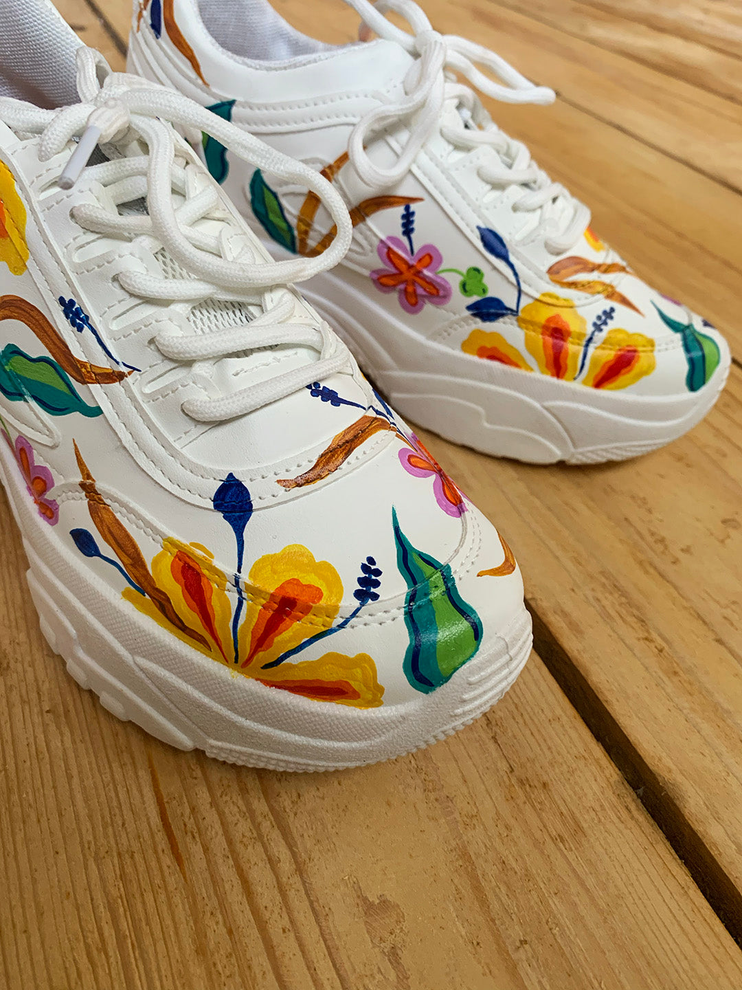 Multicolour Hand Painted Exclusive Sneakers