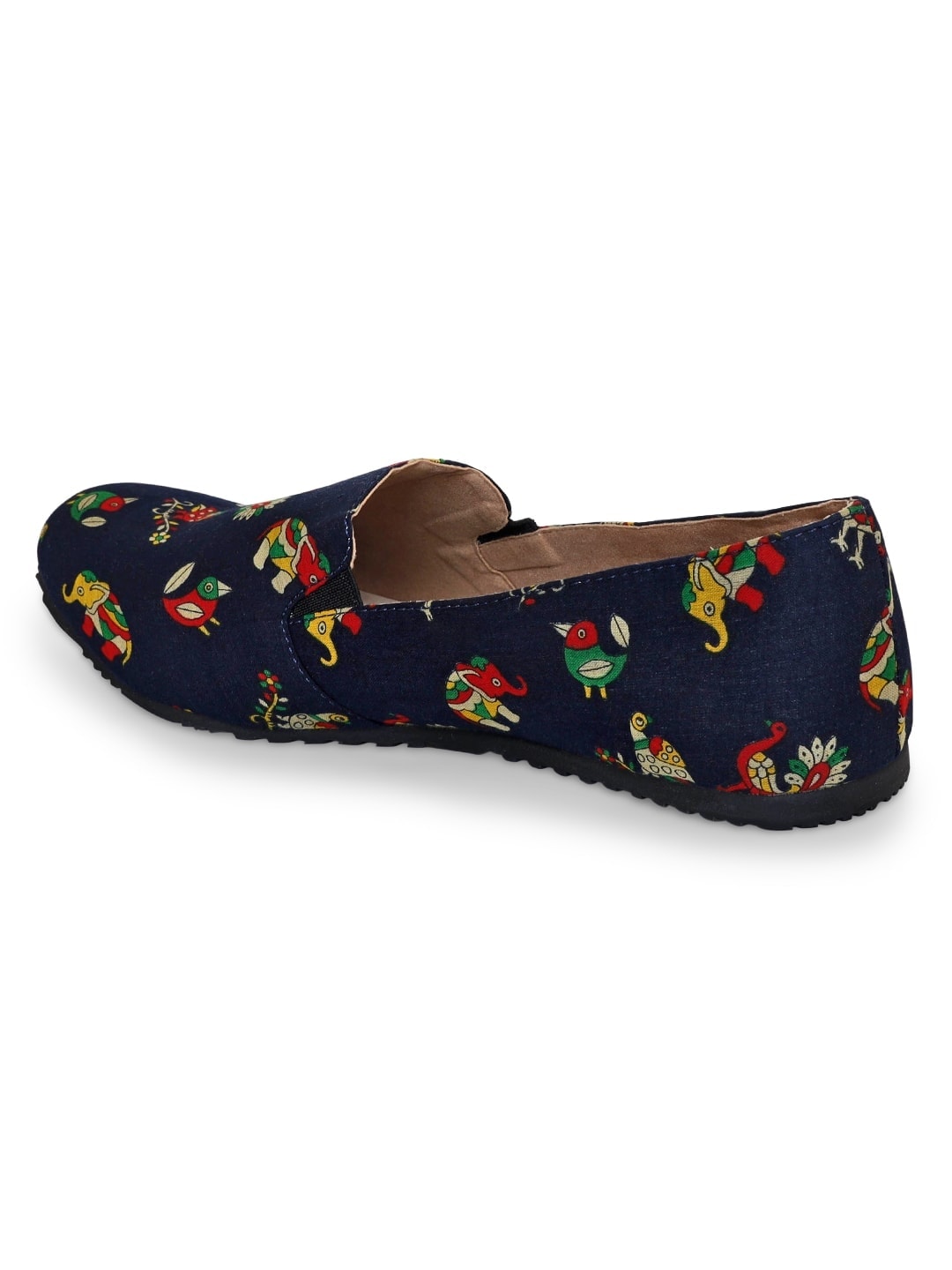 Blue Indian Print Moccasin Shoes