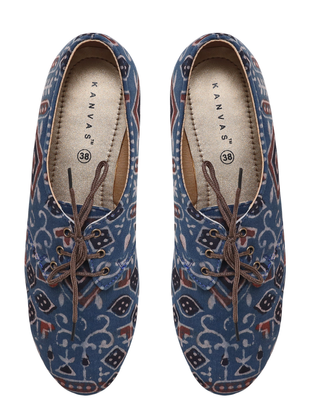 Blue Classic Ajrakh Oxford Shoes