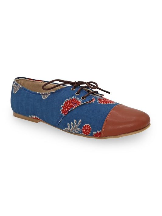 Blue Cap Toe Oxford Shoes