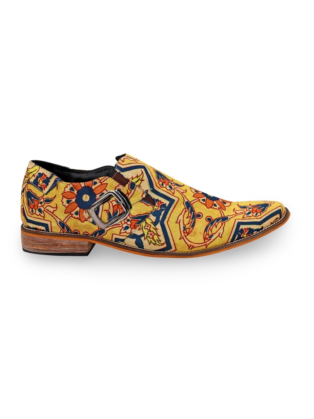 Yellow Buckle Up Loafers Shoes